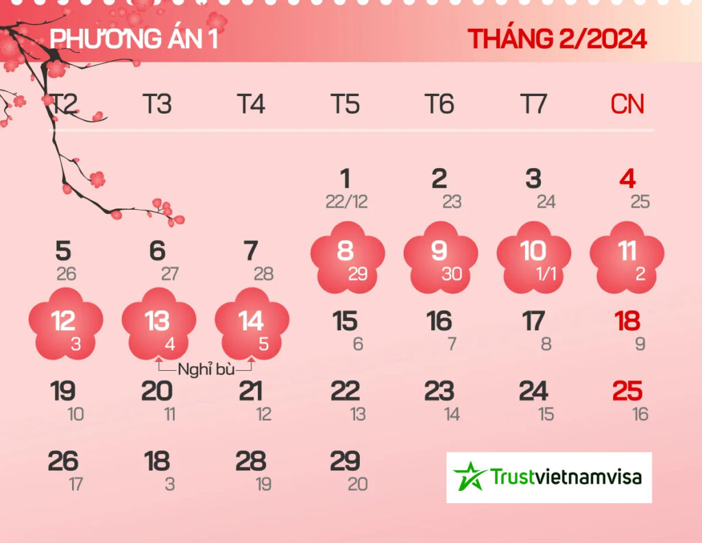 2024 Calendar Vietnam Visa
